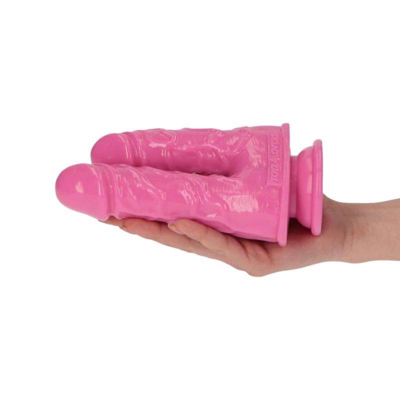 Dildo podwójne 2 penisy realistyczne członki 15cm